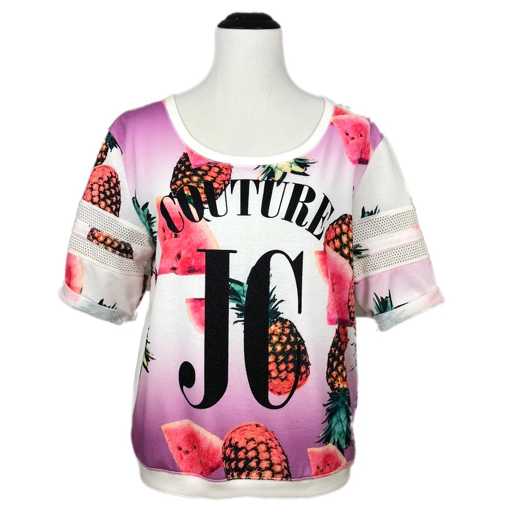 JUICY COUTURE Tropical Fruit Sweatshirt Top M - Picture 2 of 8